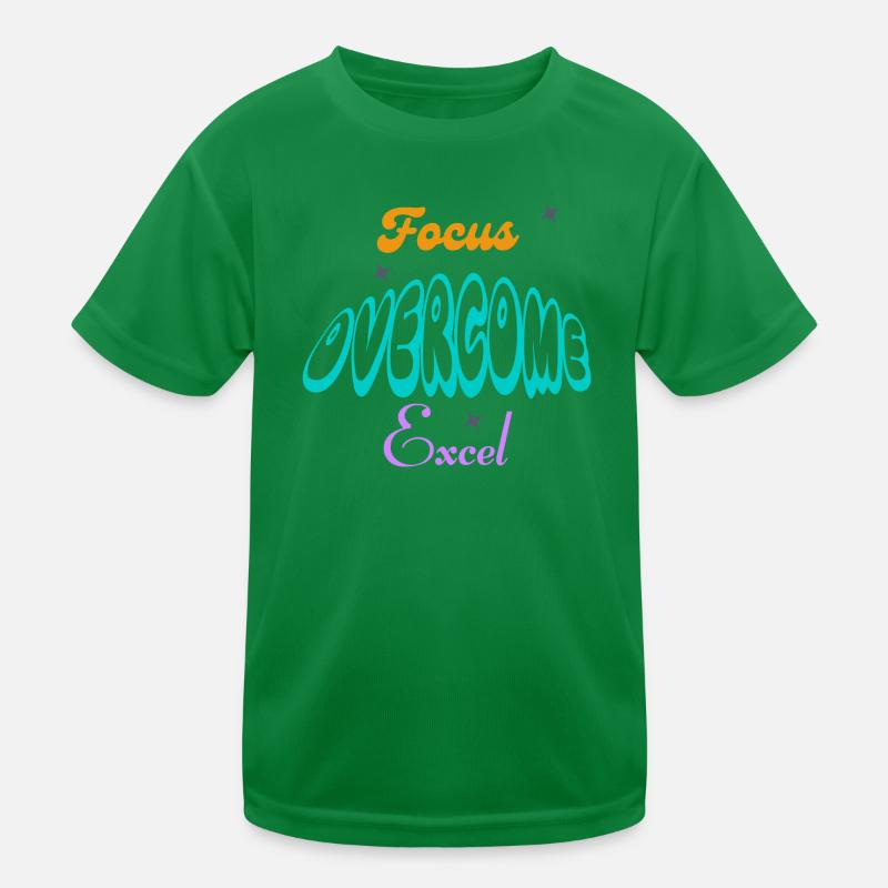 Fucus, Overcome, Excel typography Kids Functional T-Shirt