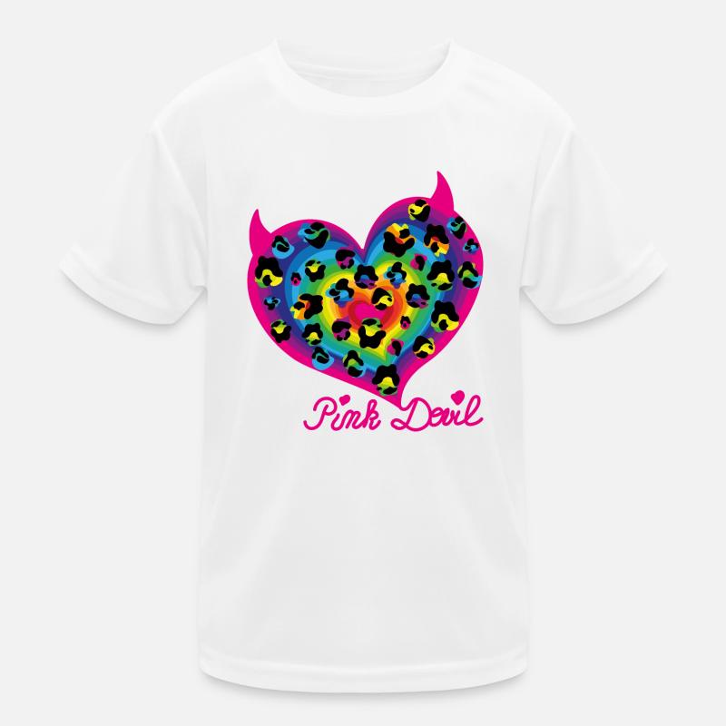 Pink Devil Heart Kinder Funktions-T-Shirt