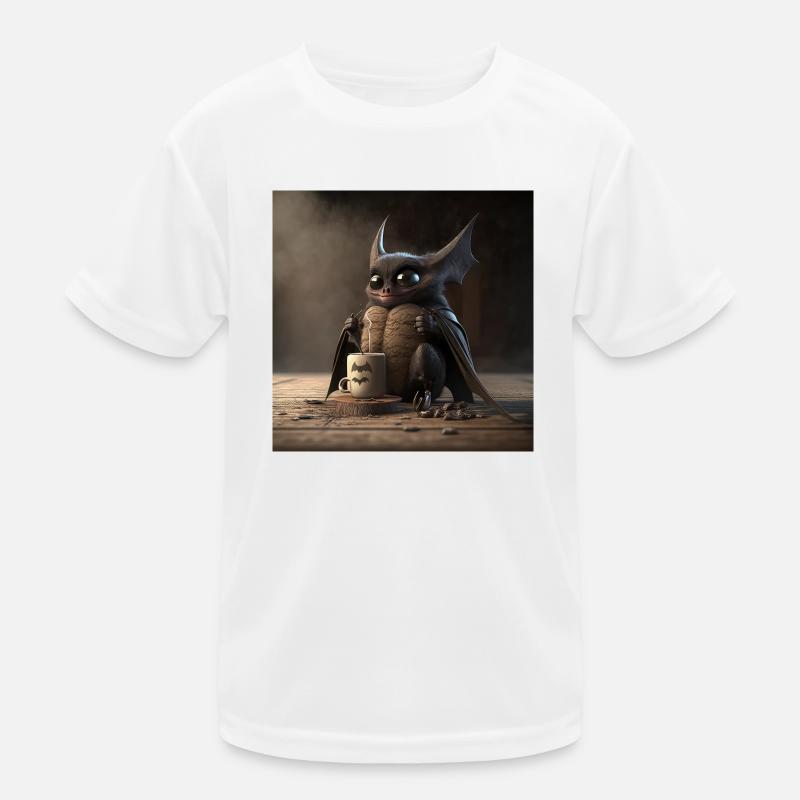 Fledermaus kaffee Koffein Lustig Kinder Funktions-T-Shirt