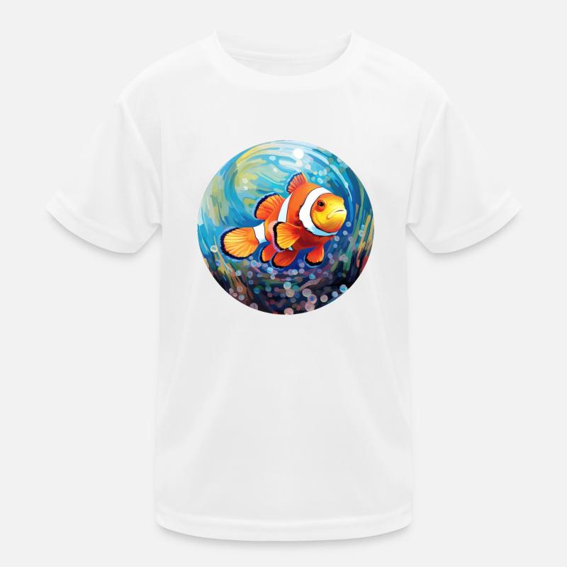 Clownfisch - Kinder Funktions-T-Shirt - Weiß