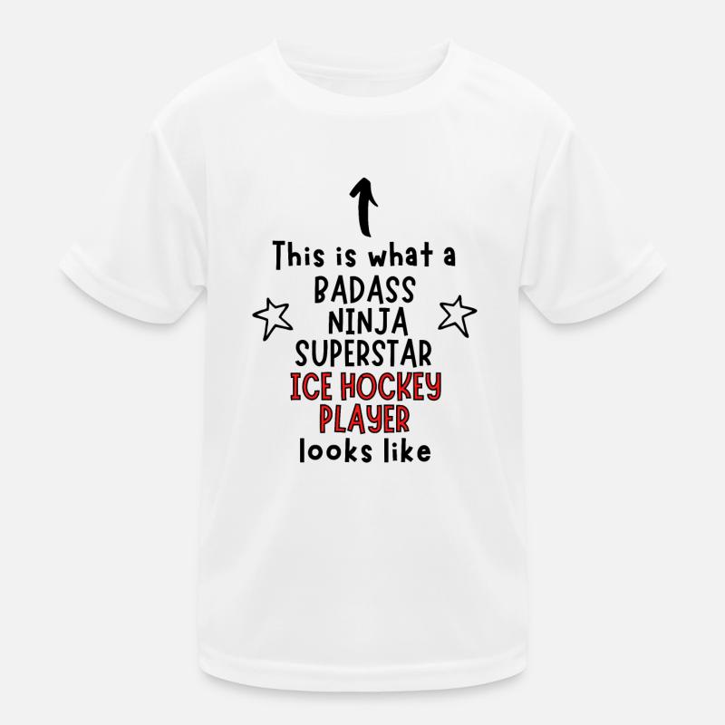 Badass, Ninja, Superstar, Eishockeyspieler Kinder Funktions-T-Shirt