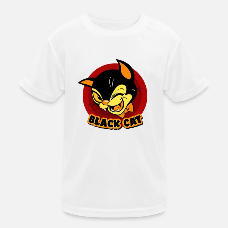 Smart Black Cat Kids Functional T-Shirt
