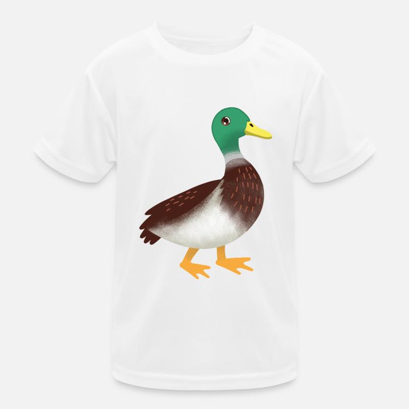 Simple mallard Duck Hand Drawn Kids Functional T-Shirt