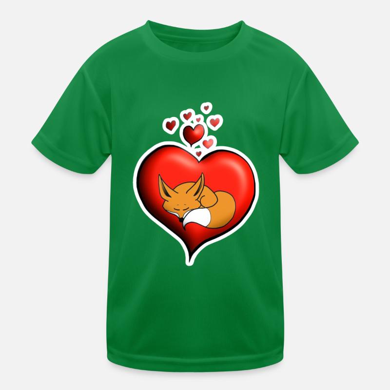 Fox Fuchs Red Heart Kids Functional T-Shirt