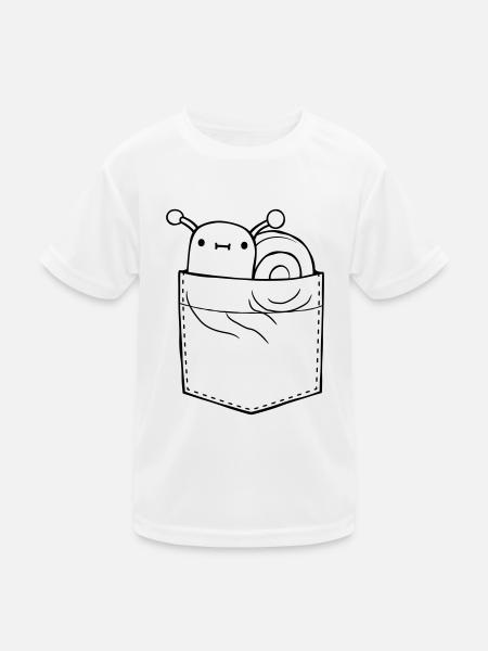 Unterwegs Schnecke Hemdtasche - Kinder Funktions-T-Shirt - Weiß - Vorne
