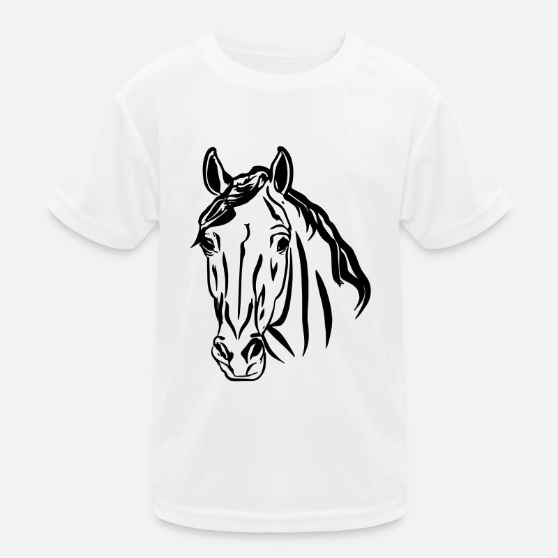 Illustration de cheval Line Art Idée cadeau T-shirt sport Enfant