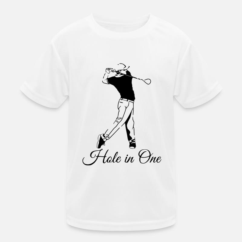 Golf - Hole in One - Kinder Funktions-T-Shirt - Weiß