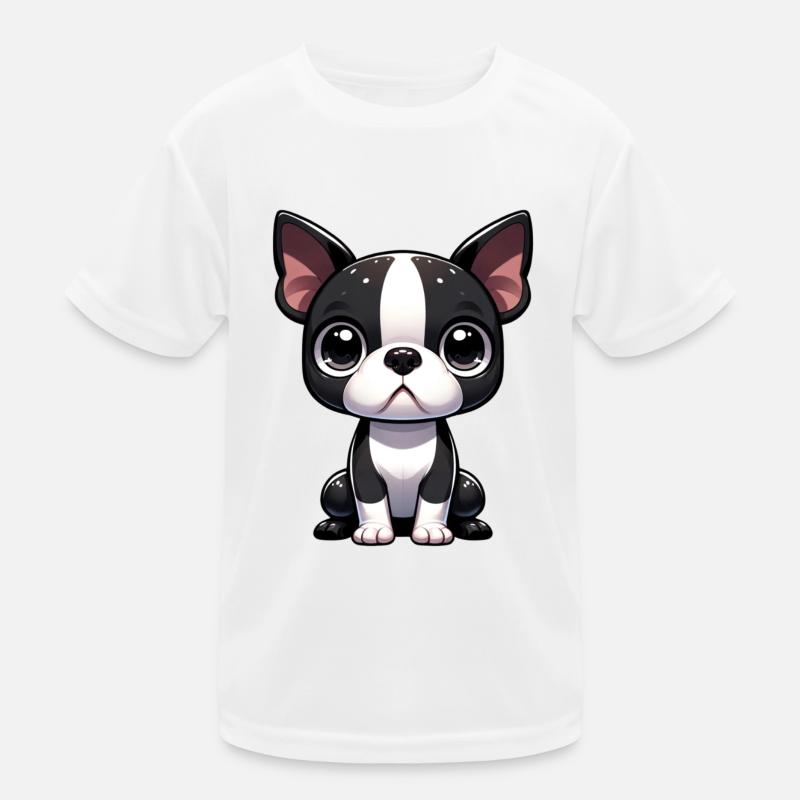 Illustration numérique de mignon chien Boston Terrier T-shirt sport Enfant