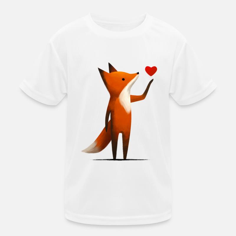 Fuchs mit Herz Kinder Funktions-T-Shirt