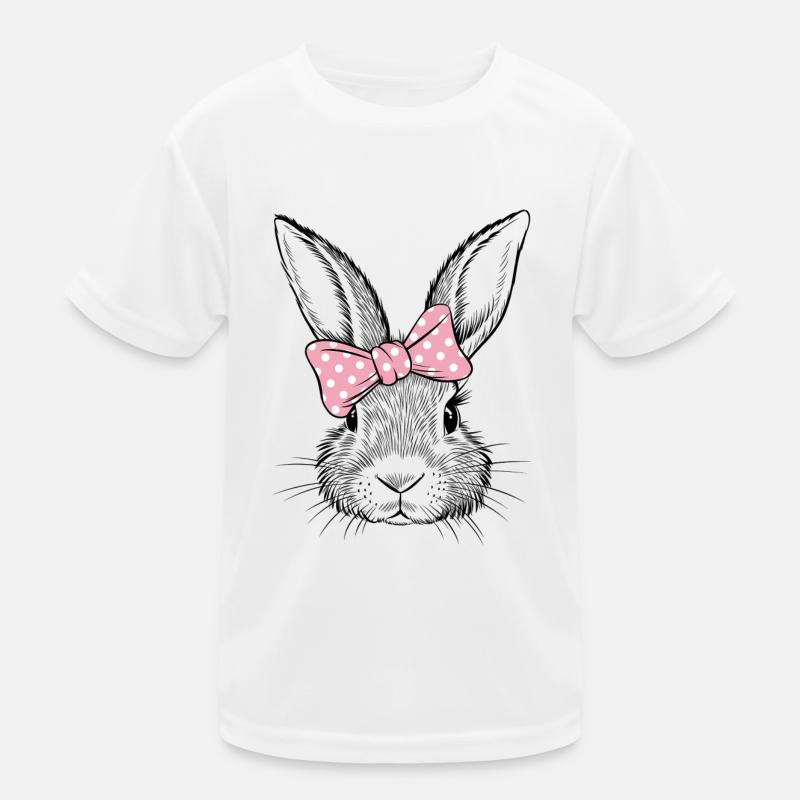 Rabbit with pink bow Kids Functional T-Shirt