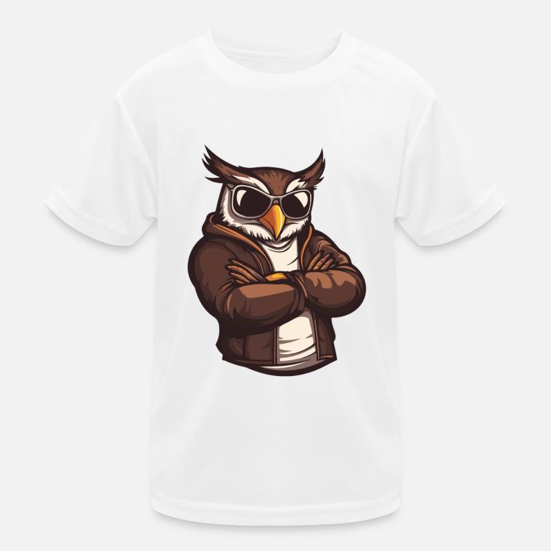 Eule Comic Cool Kinder Funktions-T-Shirt