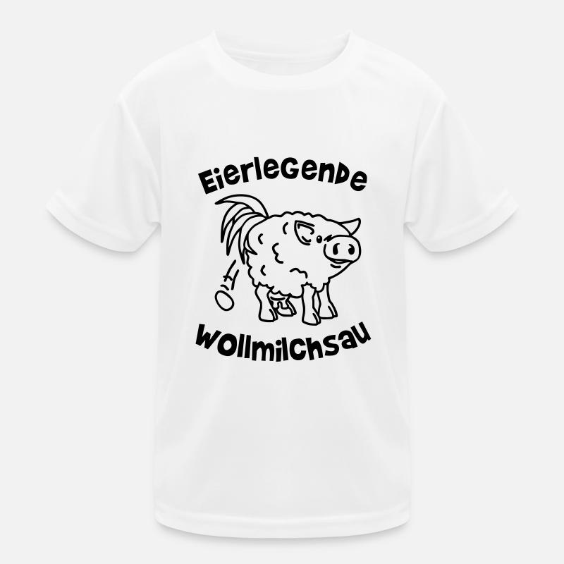 egg-laying wool milk sow - workaholic - work Kids Functional T-Shirt