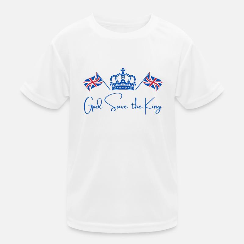 British King Coronation Charles England Flag Kids Functional T-Shirt