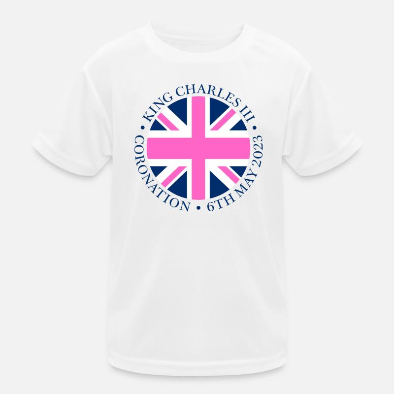 Couronnement du roi britannique Charles Angleterre Drapeau T-shirt sport Enfant