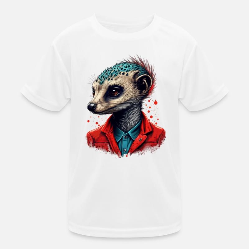 Erdmännchen - Kinder Funktions-T-Shirt - Weiß