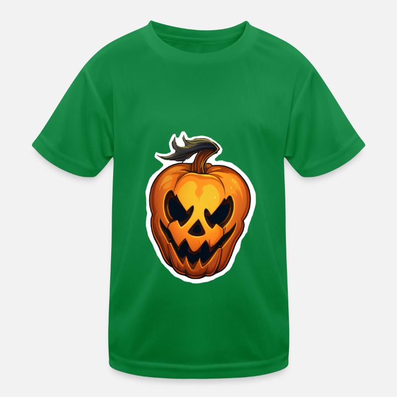 Evil Halloween Pumpkin Kids Functional T-Shirt
