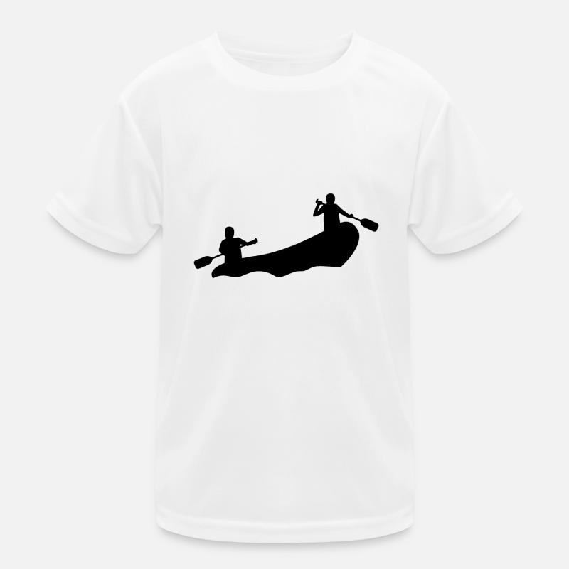 Rafting Silhouette White Water Inflatable Boat River Kids Functional T-Shirt