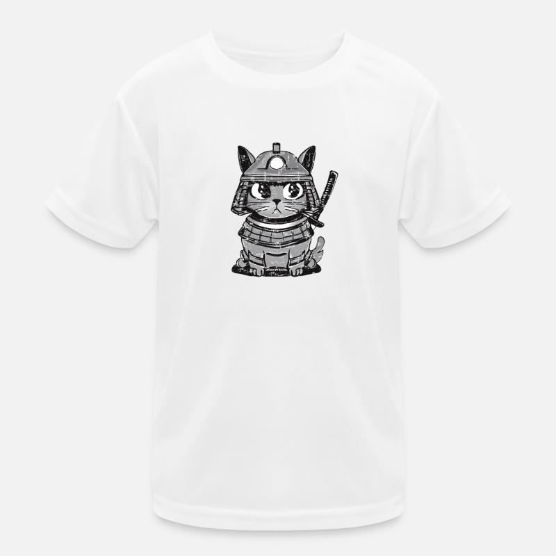 Cat Cat Samurai Japon Katana Épée T-shirt sport Enfant