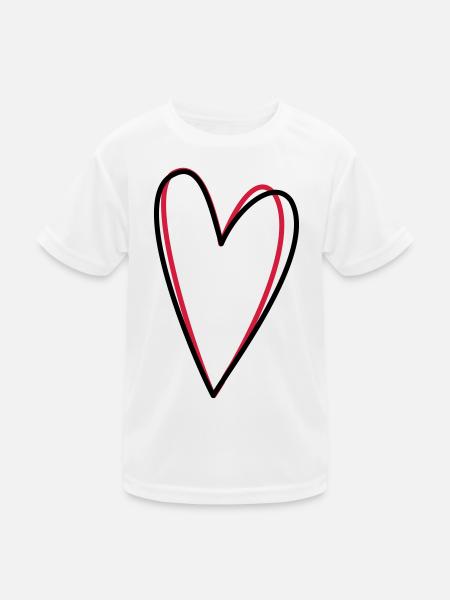 Herz Liebe Freundschaft Symbol Geschenkidee - Kinder Funktions-T-Shirt - Weiß