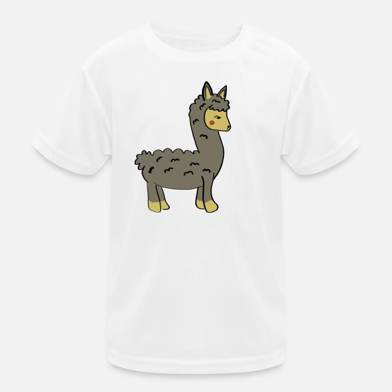 Playful llama with braid and button ears Kids Functional T-Shirt
