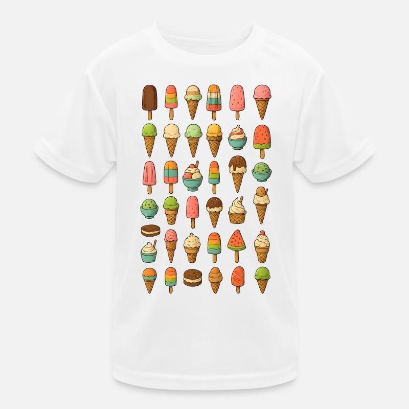 Bunte Eiscreme Vielfalt Kinder Funktions-T-Shirt