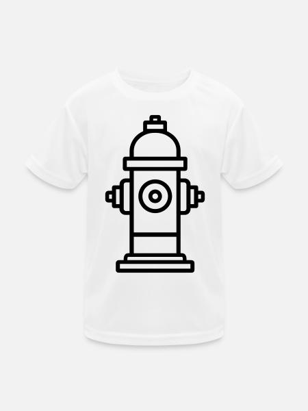 Hydrant - Kinder Funktions-T-Shirt - Weiß - Vorne
