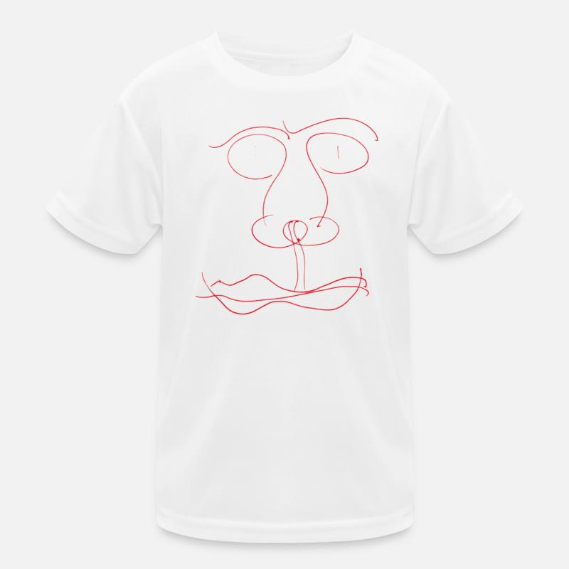 Rotes Liniengesicht Kinder Funktions-T-Shirt