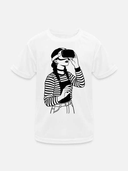 VR Gamer - Kinder Funktions-T-Shirt - Weiß - Vorne