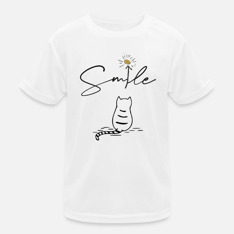 Smile mit Katze Kinder Funktions-T-Shirt