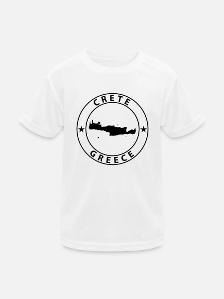 Kreta - Kinder Funktions-T-Shirt - Weiß - Vorne