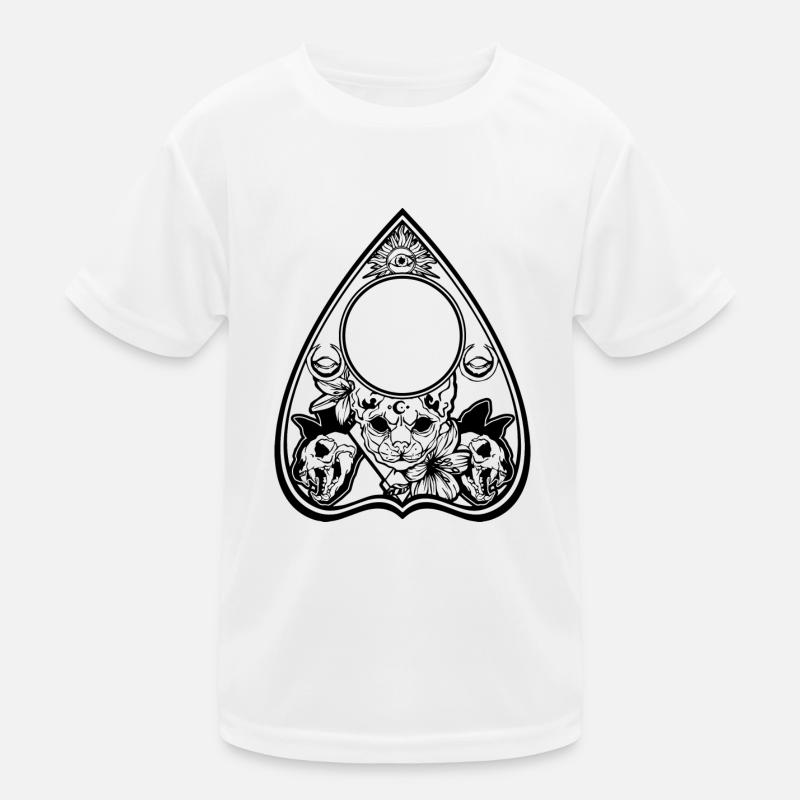 Ouija Planchette sphynx Cat Halloween Kids Functional T-Shirt