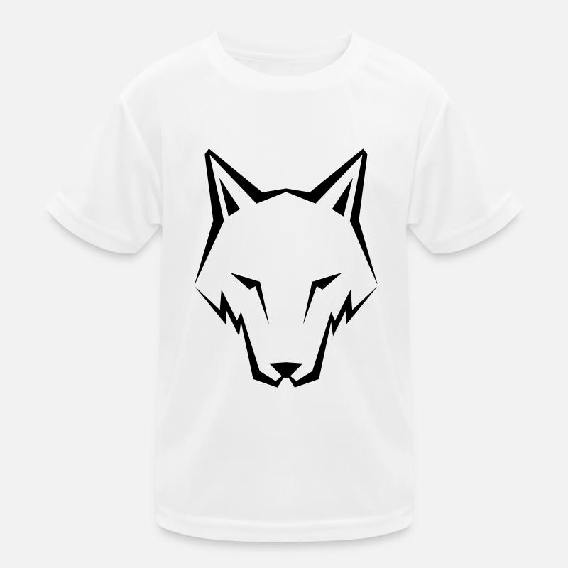 Wolf - Kinder Funktions-T-Shirt - Weiß