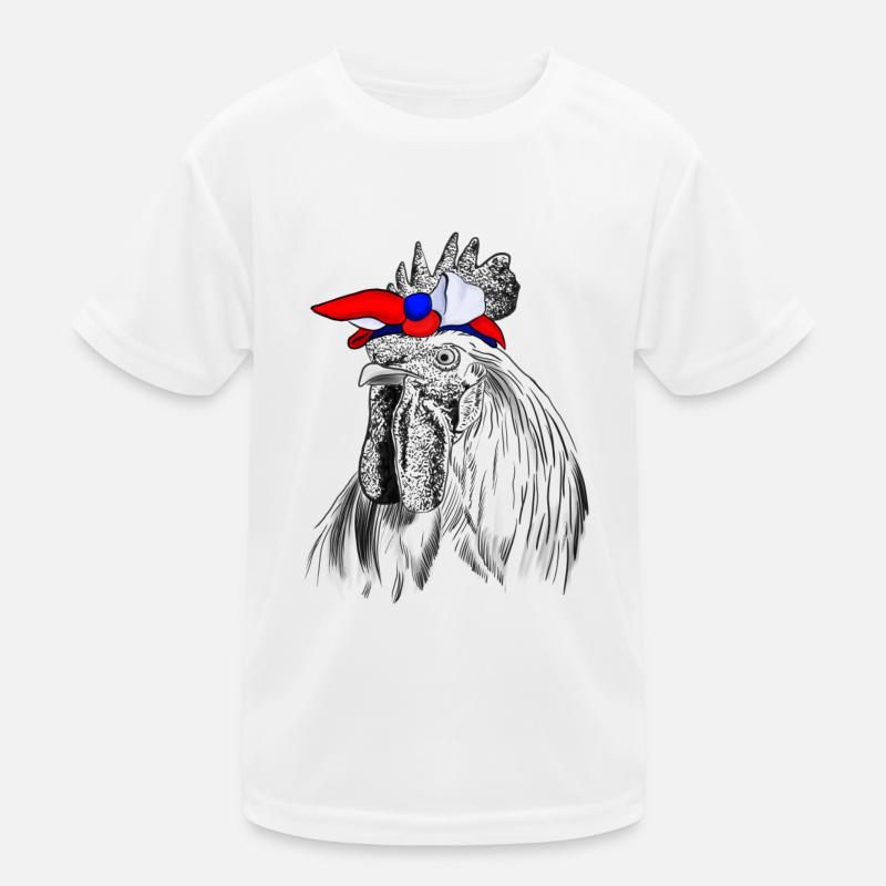 Coq avec bandage du drapeau français T-shirt sport Enfant