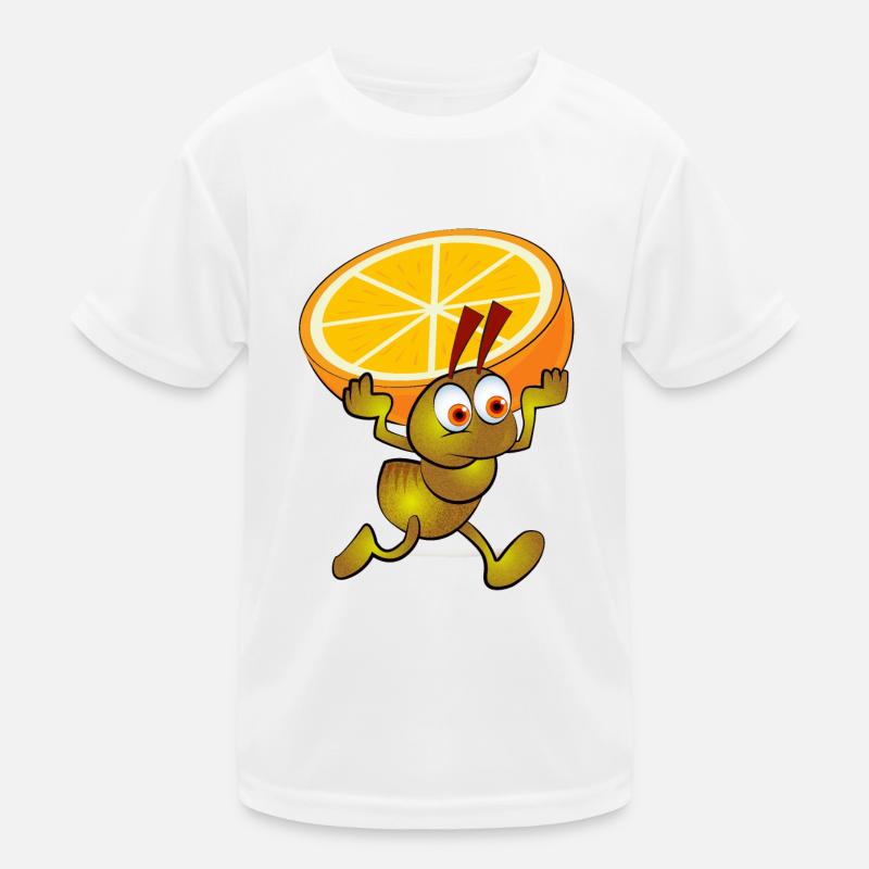 Yellow ant with a split orange Kids Functional T-Shirt