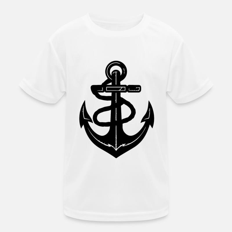 Anker Boot Schiff Nautik Kinder Funktions-T-Shirt