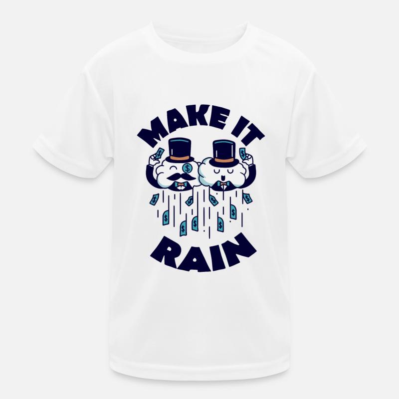 Wealthy Clouds Making It Rain Kids Functional T-Shirt