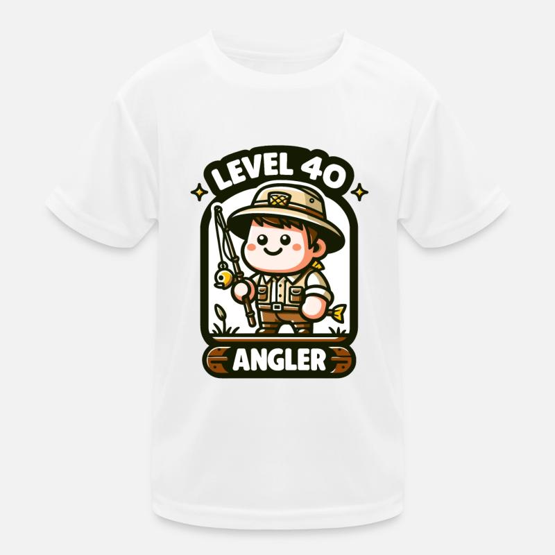 40th Birthday Angler Kids Functional T-Shirt