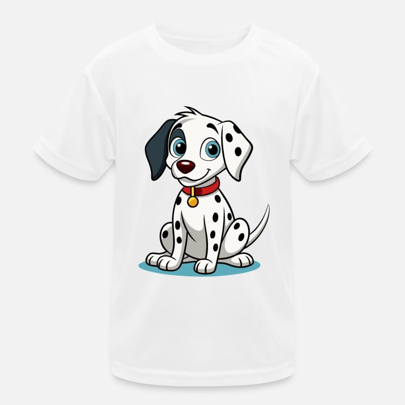 Curious Dalmatian Tilting Head Art Kids Functional T-Shirt