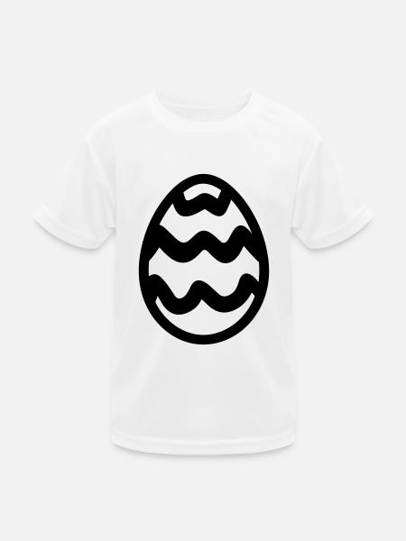 Ei - Kinder Funktions-T-Shirt - Weiß - Vorne