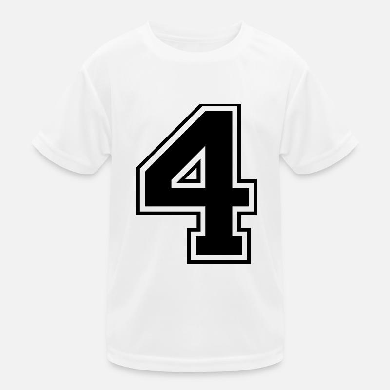4, Vier, Four, Nummer, Zahl Kinder Funktions-T-Shirt