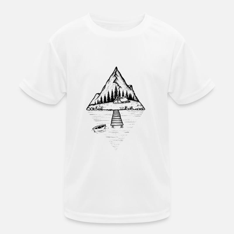 Camping am See Kinder Funktions-T-Shirt