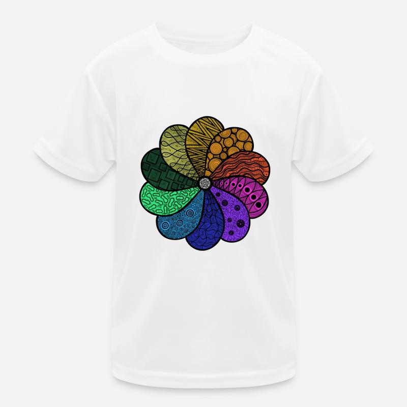 Zentangle Blume Kinder Funktions-T-Shirt