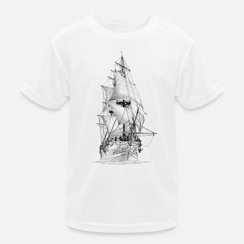 sailing ship Kids Functional T-Shirt
