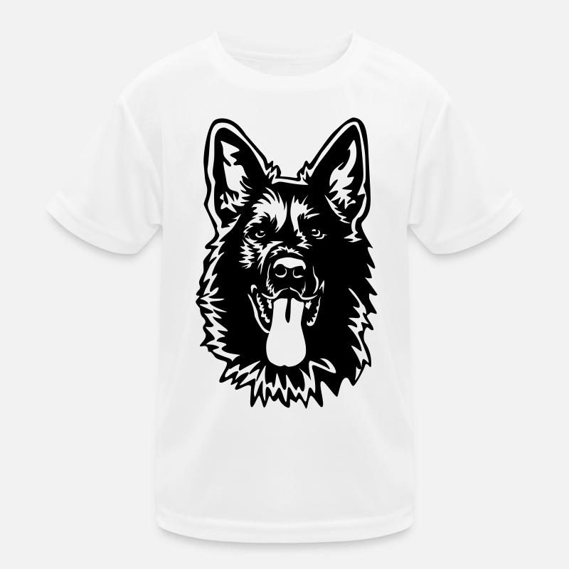 Deutscher Schäferhund Kopf Kinder Funktions-T-Shirt