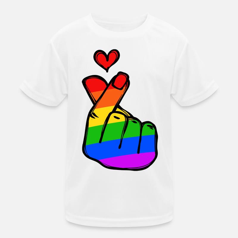 Regenbogen Herz Liebe Frieden Leidenschaft Kinder Funktions-T-Shirt