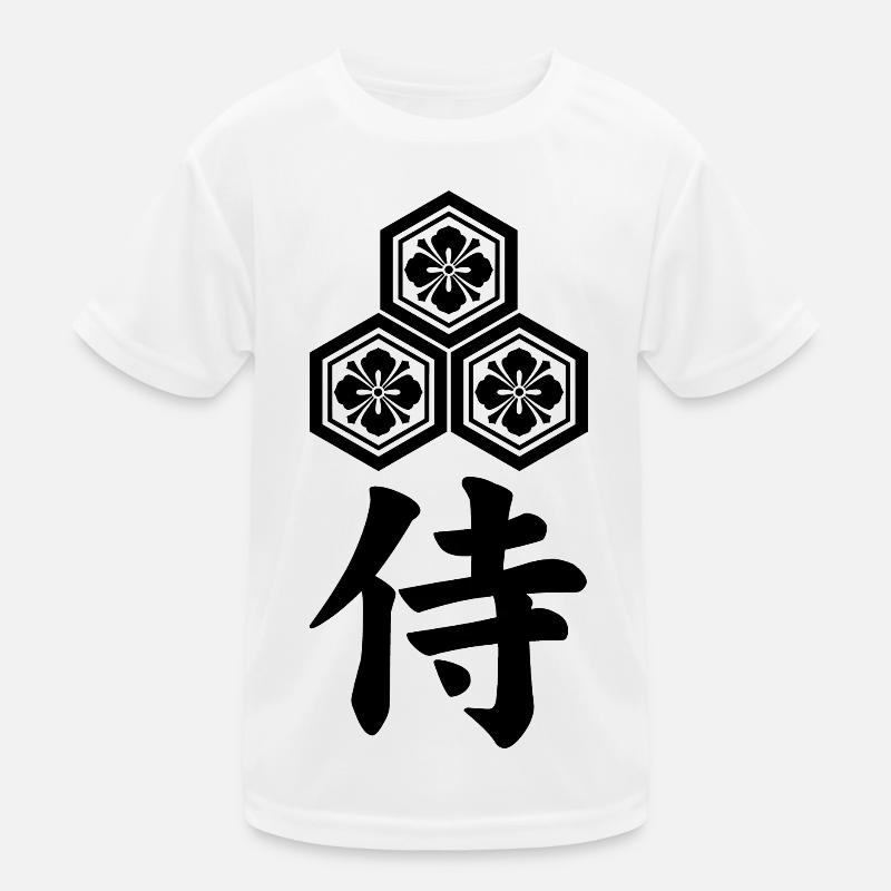 Samurai-Emblem des Asai-Clans (schwarz) Kinder Funktions-T-Shirt