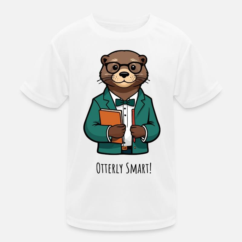 Otter Professor: Teal Blazer & Books Kids Functional T-Shirt