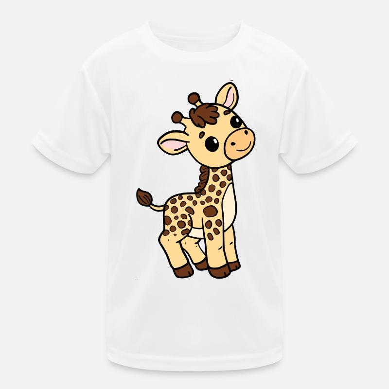 Giraffe - Kinder Funktions-T-Shirt - Weiß