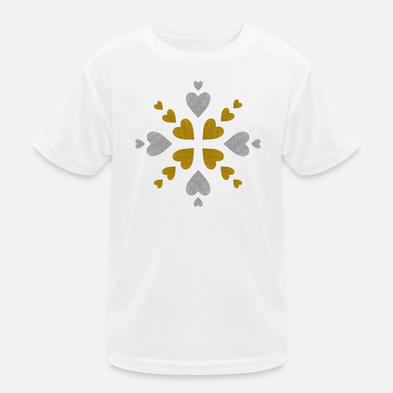 Silber Gold Herzen Mandala Kinder Funktions-T-Shirt
