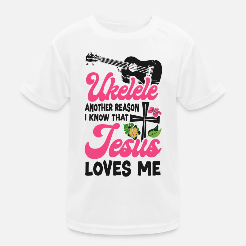Ukulélé hawaïen Uke Jésus Foi T-shirt sport Enfant